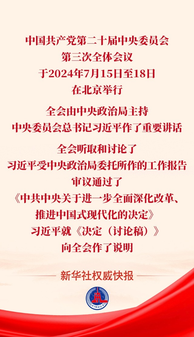 党的二十届三中全会审议通过《中共中央关于进一步全面深化改革、推进中国式现代化的决定》